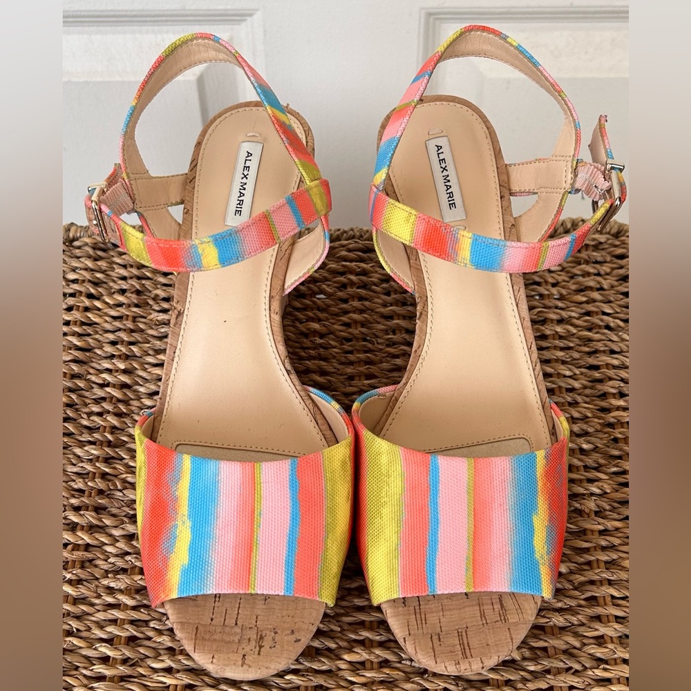 Alex Marie Claramir Rainbow Cork Wedge Size 8M‎